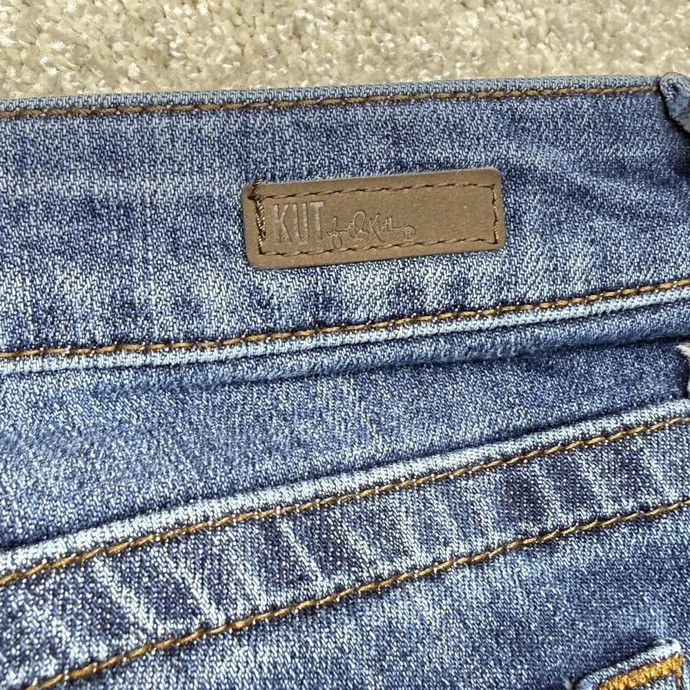 KUT From The Kloth Straight Leg Jeans Womens 10S Blue‎ Mid Rise Stretch Denim